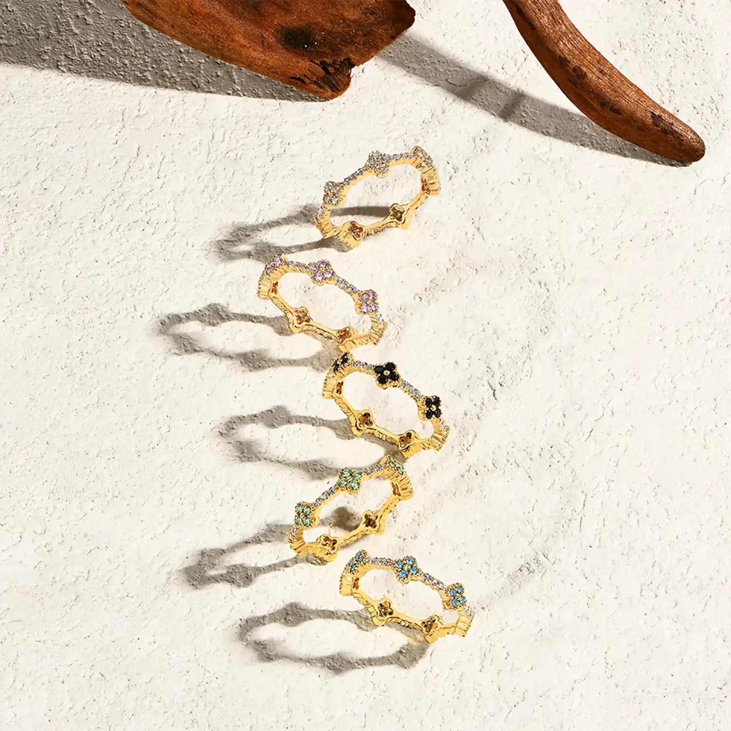 Timeless Eternity Ring – Black Moissanite (Yellow Gold)